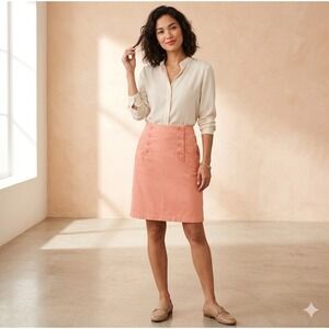 Talbots Womens Size 2P Petites Pencil Skirt Pink Straight Lined Knee Length Chic